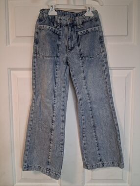 Zara Light Wash Blue Wide-Leg Kids Jeans Size 7